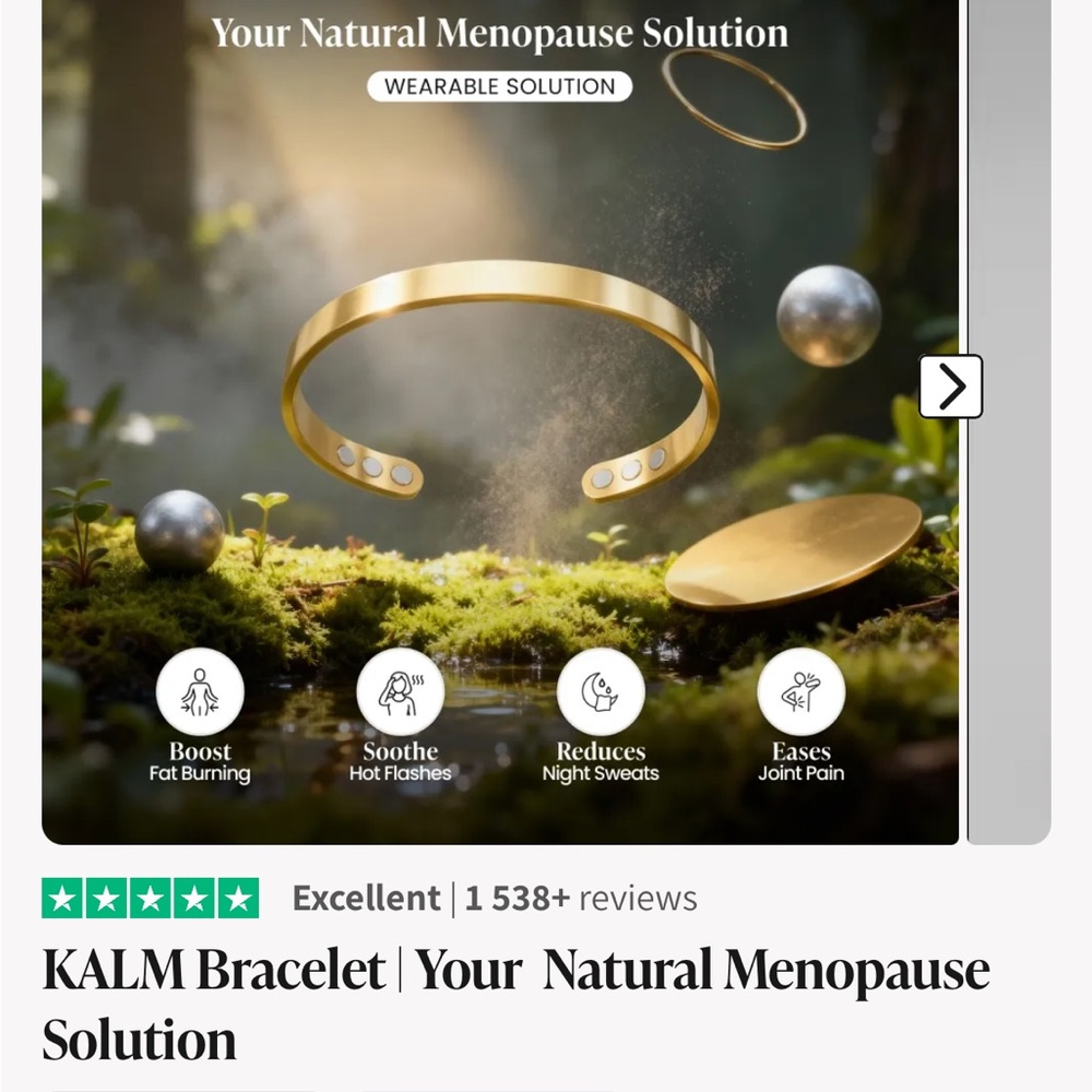 Kalm Bracelet Your Natural Menopause Solution gold magnets bangle - Picture 5 of 10